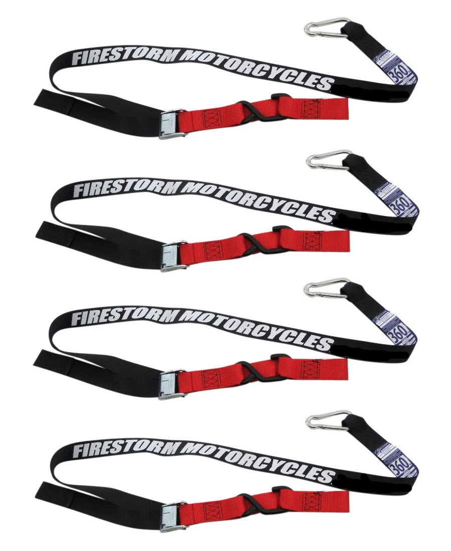 2 x SETS OF HEAVY DUTY MOTORCYCLE TIE DOWNS, HANDLEBAR LOOP STRAPS ...