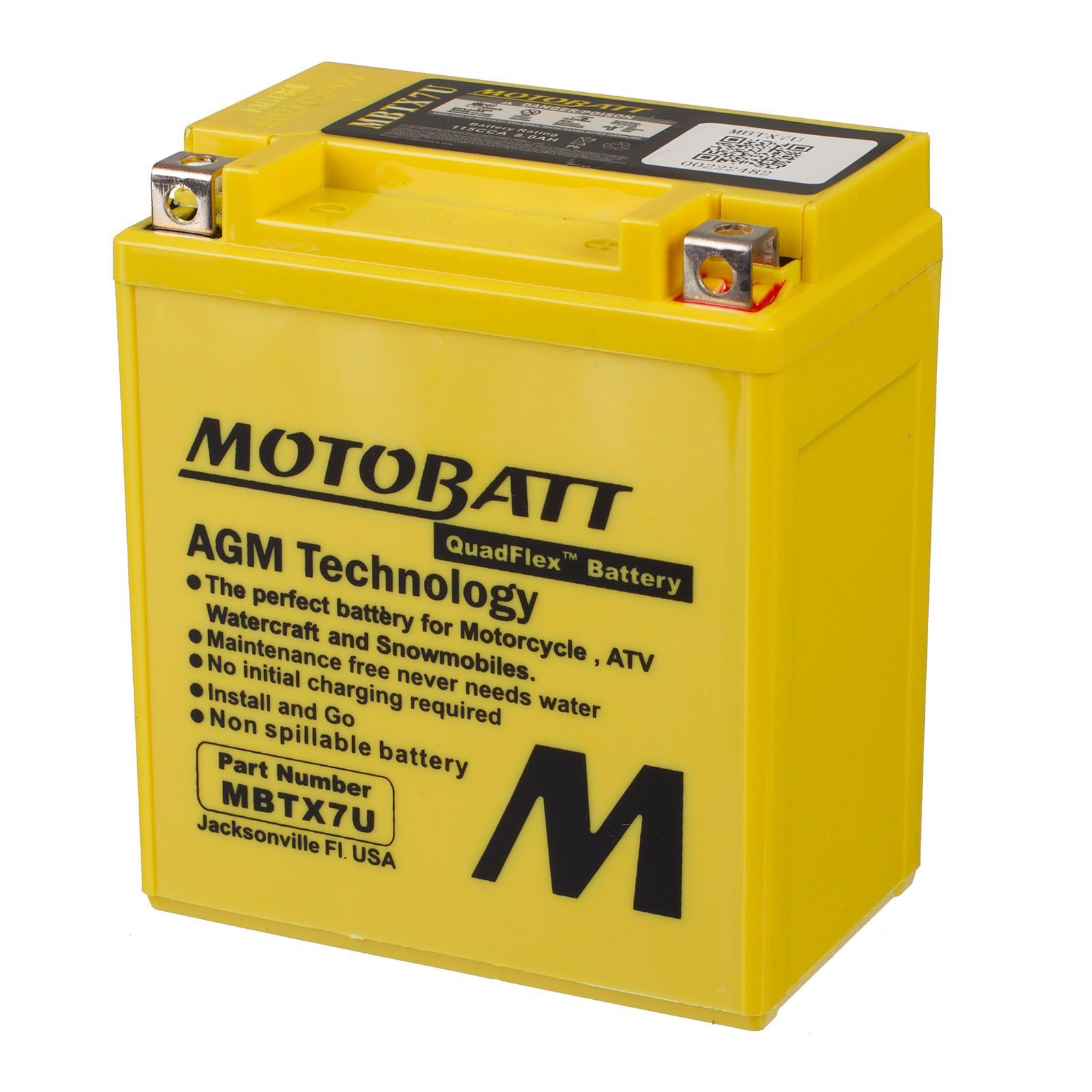 Honda Crf250l Motobatt Quadflex 12v Battery Motobatt