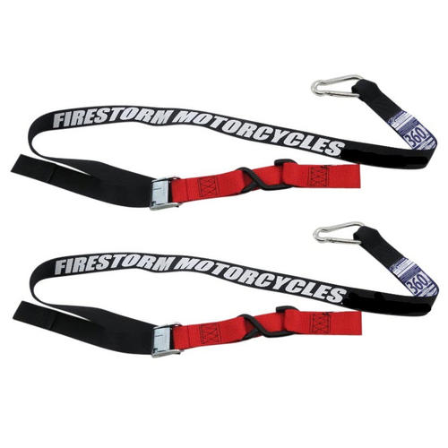 Heavy Duty Motorcycle Tie Downs Handlebar Loop Straps & Snap Hook Black Red