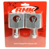 RHK Handlebar Mounts/Clamps For Oversize Pro Taper Fat Bar - Silver 10mm Bolt