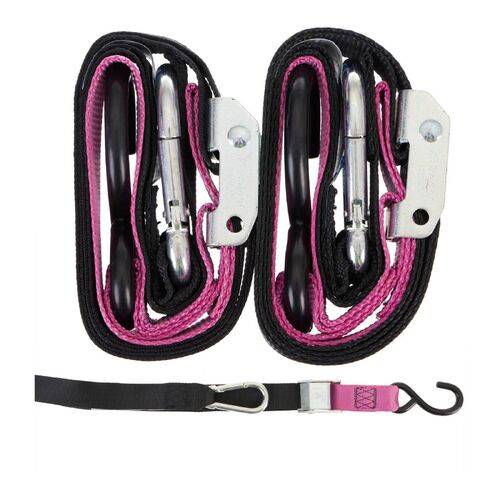 Gorillas Grip Motorcycle Tie Downs Straps 38mm Black/Pink