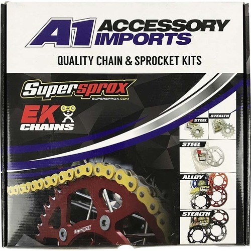 Honda XR75 1973-1975 Supersprox Chain & Sprocket Kit 14t/44t Steel Silver Rear