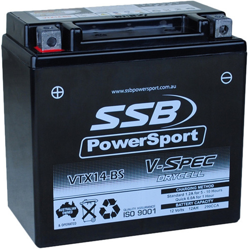 Suzuki DR800S 1991 SSB V-Spec High Performance AGM Battery VTX14-BS
