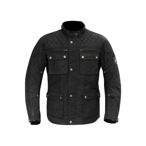 Merlin Motorcycle Jacket Yoxall Wax Cotton Jacket With Reissa Wp Liner And Ce Armour Black [Size: S]