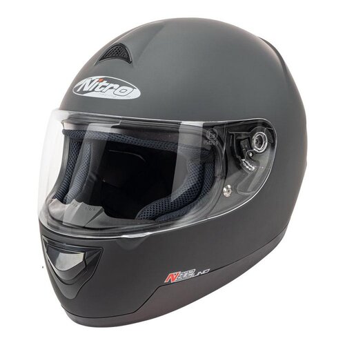 Nitro N802 Uno Full Face Motorcycle Road Helmet Satin Black XS