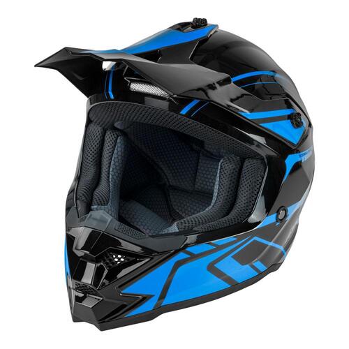 Nitro Youth MX710 Shard II MX Motocross Helmet Gloss Black Blue