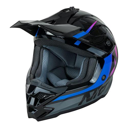 Nitro Youth MX710 Onyx MX Motocross Helmet Gloss Black Pink & Purple