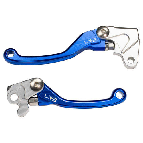 KTM 150 SX 2014-2024 Axiom LX-3 Flex Pivot MX Clutch & Brake Motorcycle Lever Set Blue