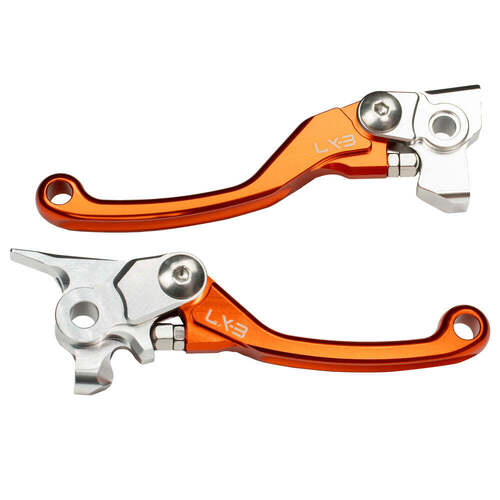 KTM 150 SX 2014-2024 Axiom LX-3 Flex Pivot MX Clutch & Brake Motorcycle Lever Set Orange