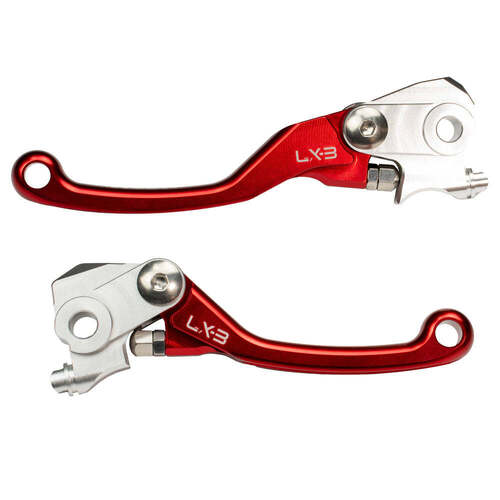 KTM 150 SX 2014-2024 Axiom LX-3 Flex Pivot MX Clutch & Brake Motorcycle Lever Set Red