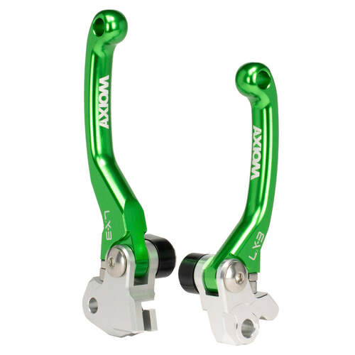 Yamaha YZ250 2001-2007 Axiom LX-3 Flex Pivot MX Clutch & Brake Motorcycle Lever Set Green