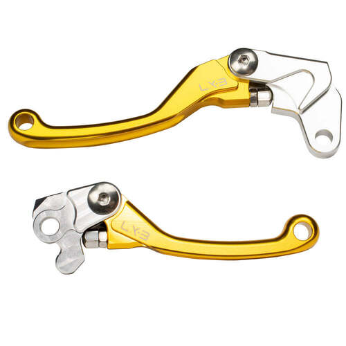 Kawasaki KX125 2000-2008 Axiom LX-3 Flex Pivot MX Clutch & Brake Motorcycle Lever Set Gold