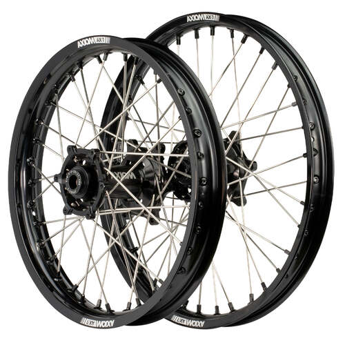 Yamaha YZ85 1993-2024 Axiom Flat Track Wheel Set 19x1.4/17x1.85 Black Rims & Hubs