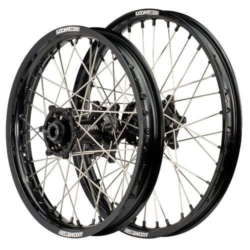 Honda CR125R 2002-2007 Axiom SNR MX Wheel Set 21x1.6/19x2.15 Black Rims & Hubs Black Nipples