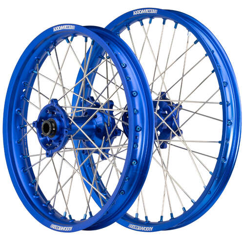 Gas-Gas MC 250 2021 - 2024 Axiom SNR MX Wheel Set 21x1.6/19x2.15 Blue Rims Blue Hubs Blue Nipples
