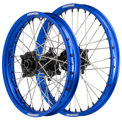 Gas-Gas MC 250 2021 - 2024 Axiom SNR MX Wheel Set 21x1.6/19x2.15 Blue Rims Black Hubs Black Nipples