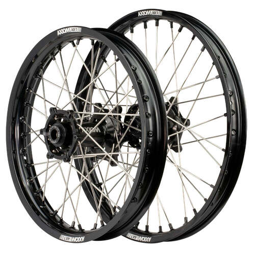 Gas-Gas MC 350F 2021 - 2024 Axiom SNR MX Wheel Set 21x1.6/19x2.15 Black Rims & Hubs Black Nipples