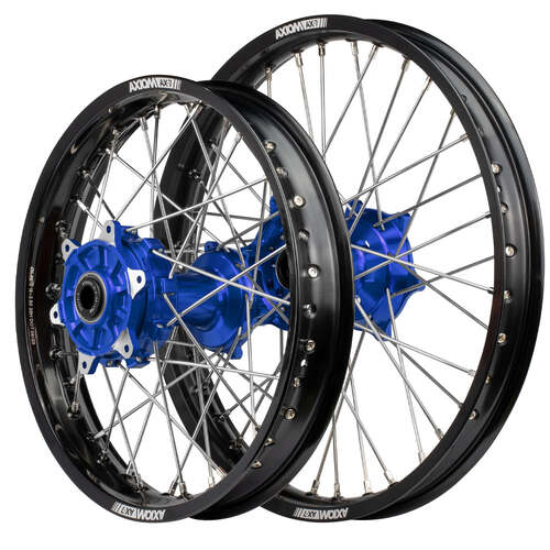 KTM 125 EXC 2003-2017 Axiom Cush Drive Enduro Wheel Set 21x1.6/18x2.15 Black Rims Blue Hubs 