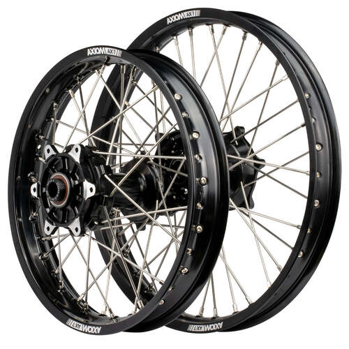 KTM 125 EXC 2003-2017 Axiom Cush Drive Enduro Wheel Set 21x1.6/18x2.15 Black Rims & Hubs 