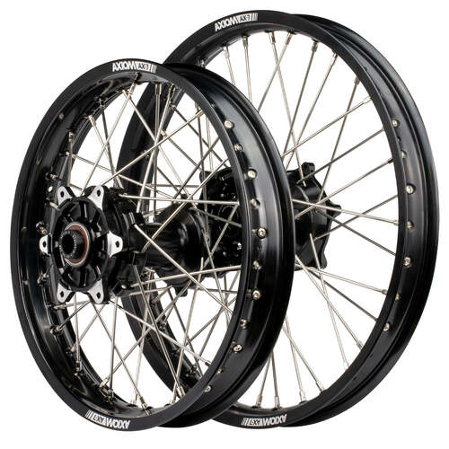 KTM 200 EXC 2003 - 2016 Axiom Cush Drive Enduro Wheel Set 21x1.6/18x2.15 Black Rims & Hubs 