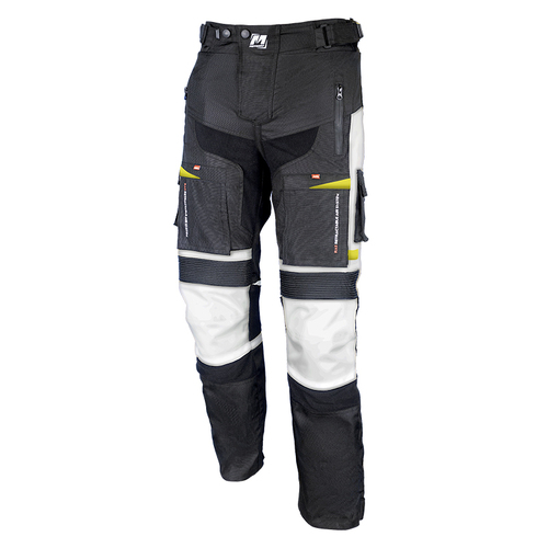 Motodry Advent-Tour Trekker Motorcycle Pants Black Grey Fluro S