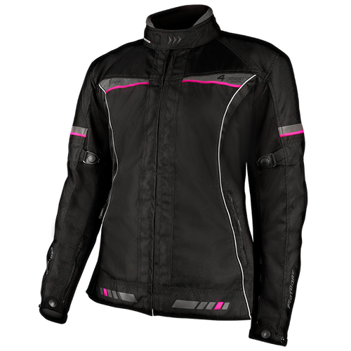 Motodry 4 Seasons Ladies Motorcycle Jacket Black Grey Magenta 8