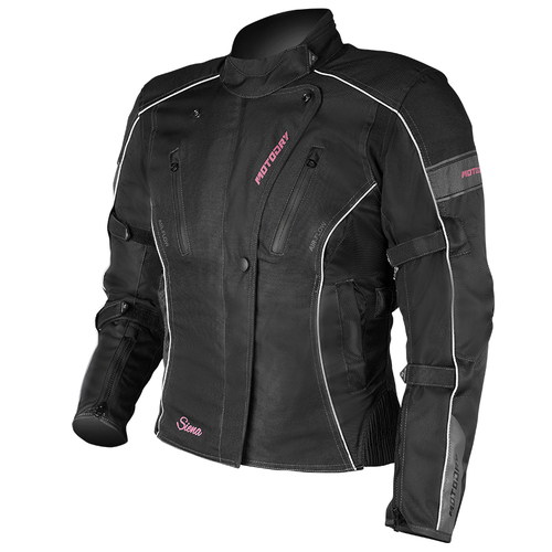 Motodry Siena Ladies Motorcycle Jacket Black Magenta 16