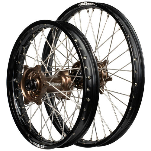 Honda CR125R 1989 - 1994 Envy / DID SNR Wheel Set 21/19 Black Rims Mag Hubs