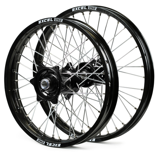 Triumph TF 250-X 2024 -2025 Wheel Set Black DID Rims Black Envy Hubs & Spokes Nipples 21/19x2.15