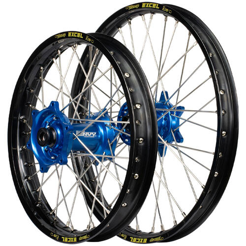 Yamaha YZ65 2018 - 2025 Envy / Excel JNR Wheel Set 14/12 Black Rims Blue Hubs