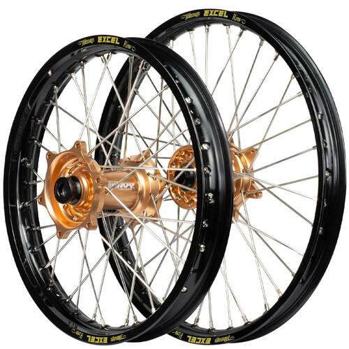 KTM 300 EXC 2003 - 2015 Envy / Excel SNR Wheel Set 21/18 Black Rims Copper Hubs