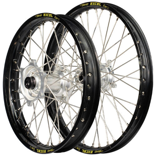 Husaberg TE250 2010 - 2014 Envy / Excel SNR Wheel Set 21/18 Black Rims Silver Hubs