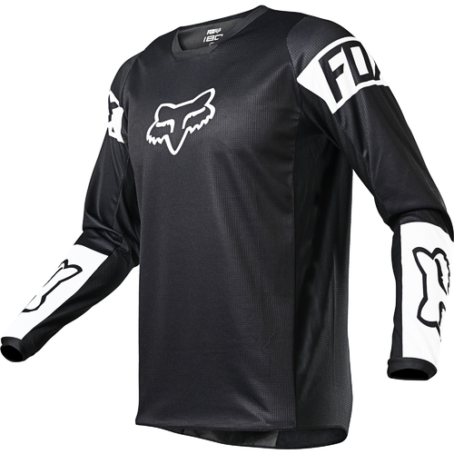 FOX 180 REVN MX JERSEY BLACK/WHITE M