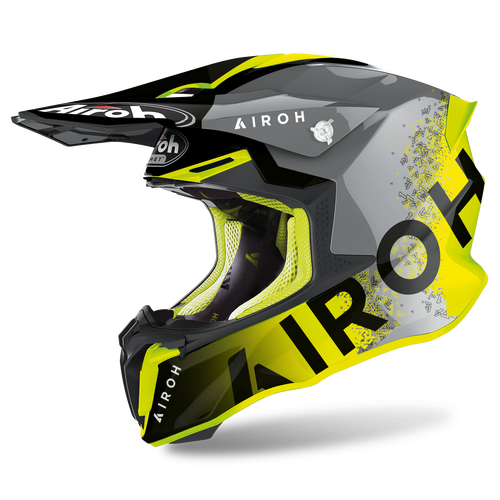 Airoh Twist 2.0 Bit Off Road Motorcycle Helmet Yellow Gloss L