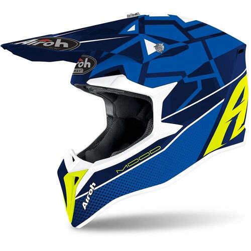 Airoh Wraap Mood Off Road Motorcycle Helmet Blue Gloss L