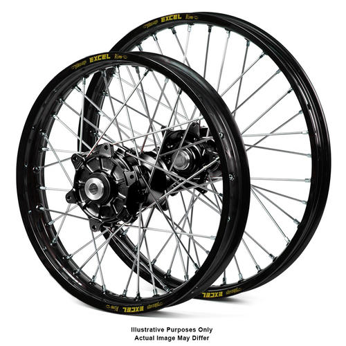 KTM 1190 ADVENTURE R 2013-2024 Wheel Set Black Excel Rims / Black Haan Hubs 21x1.85 / 17x4.50 