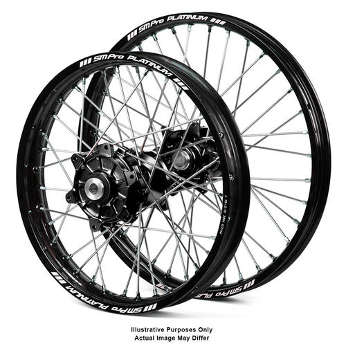 KTM 1290 ADVENTURE R 2017-2024 Wheel Set Black Platinum Rims / Black Haan Hubs 21x2.15 / 18x4.25 OEM Size 