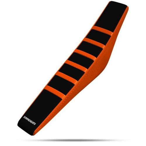 KTM 250 SX-F 2016-2018 Strike Gripper Ribbed Seat Cover Orange-Black-Orange