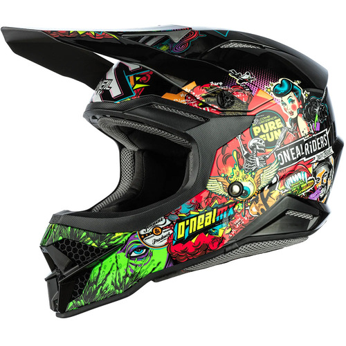 Oneal 2023 Series 3 Crank Motocross MX Helmet Black Multi Colour