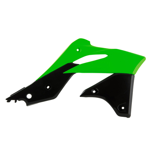 Kawasaki KX250F 2013-2016 Rtech Neon Green/Black Radiator Shrouds