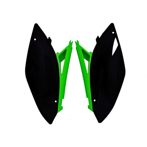 Kawasaki KX250F 2009-2012 Rtech OE Black/Green (2009-2012) Side Covers Panels