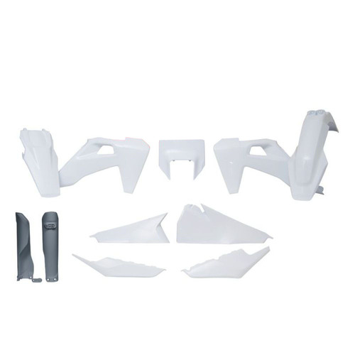 Husqvarna TE150I 2020-2022 Rtech White Headlight & Fork Protectors Plastics Kit