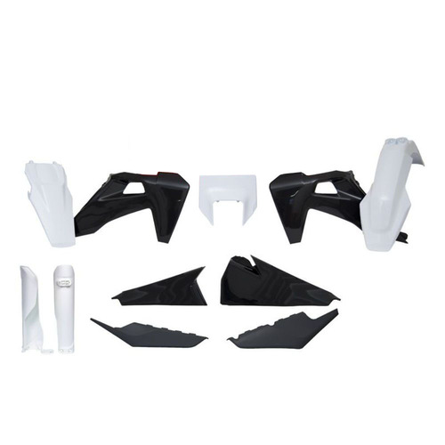 Husqvarna FE350 2020-2023 Rtech Black Headlight & Fork Protectors Plastics Kit