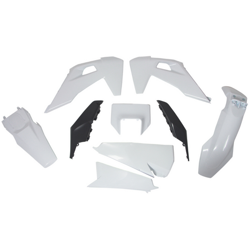 Husqvarna FE350 Rockstar Ed 2021-2023 Rtech White Grey OEM Plastics Kit Incl Headlight Surround