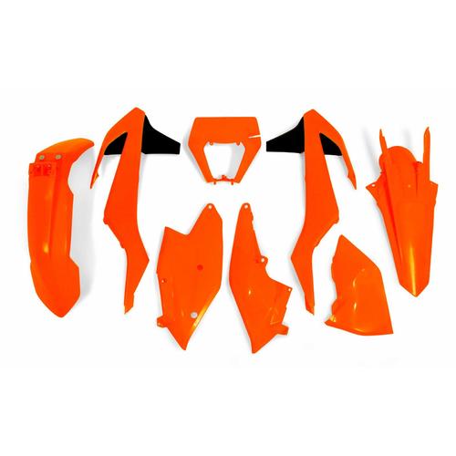 KTM 250 EXC 2017-2019 Rtech Neon Orange Plastics Kit With Headlight Surround 