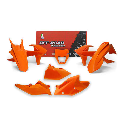 KTM 250 EXC 2017-2019 Rtech Orange Plastics Kit With Headlight Surround 