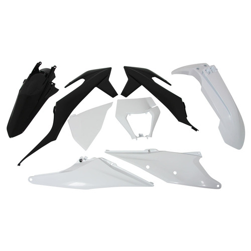 KTM 150 EXC TPI 2022-2023 Rtech White Black Plastics Kit Incl Headlight Surround