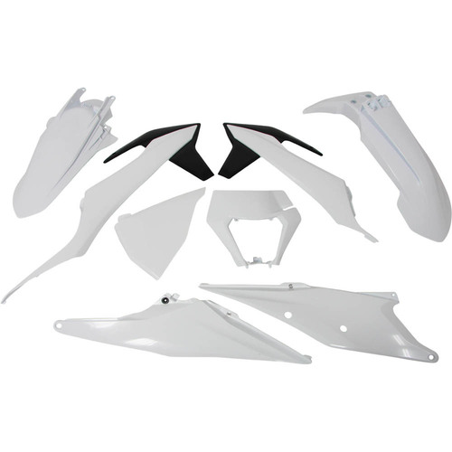 KTM 250 XC-W 2020-2023 Rtech Plastics Kit White/Black ERzberg With Headlight Surround