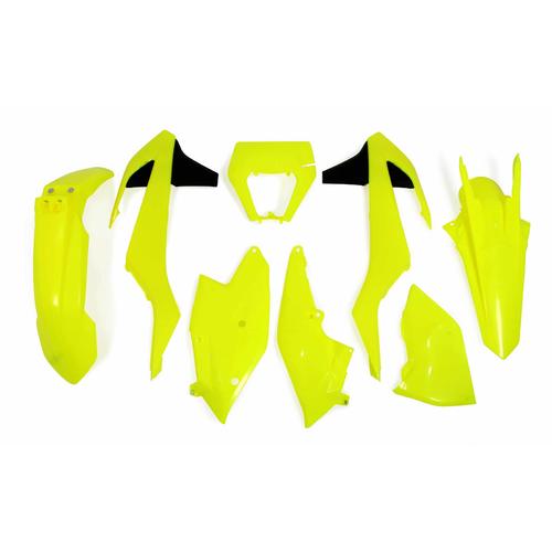 KTM 250 EXC 2017-2018 Rtech Neon Yellow Plastics Kit With Headlight Surround 