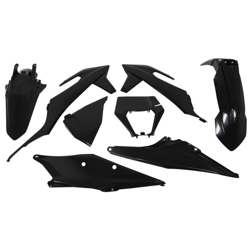 KTM 150 EXC TPI 2022-2023 Rtech Black Plastics Kit Incl Headlight Surround